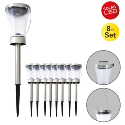 5146408 LED-solcellelampe deko, med jordspyd 8 stk