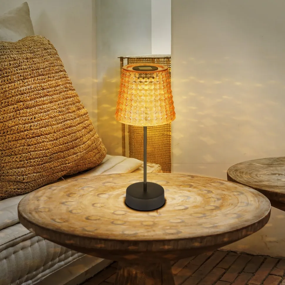 36634-2A solcelle-bordlampe, 2 stk, sort/ravgul