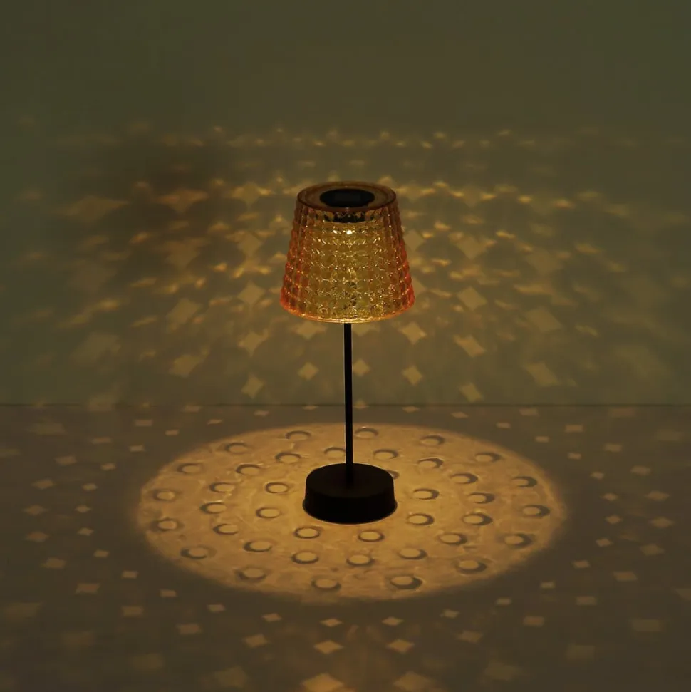 36634-2A solcelle-bordlampe, 2 stk, sort/ravgul