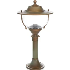 Adessora sokkellampe, messing, glas, højde 48 cm