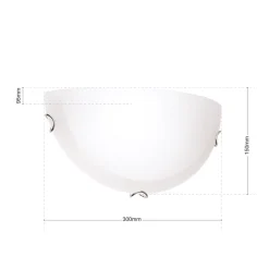 Agada væglampe, opalglas, krom, halvcirkelformet