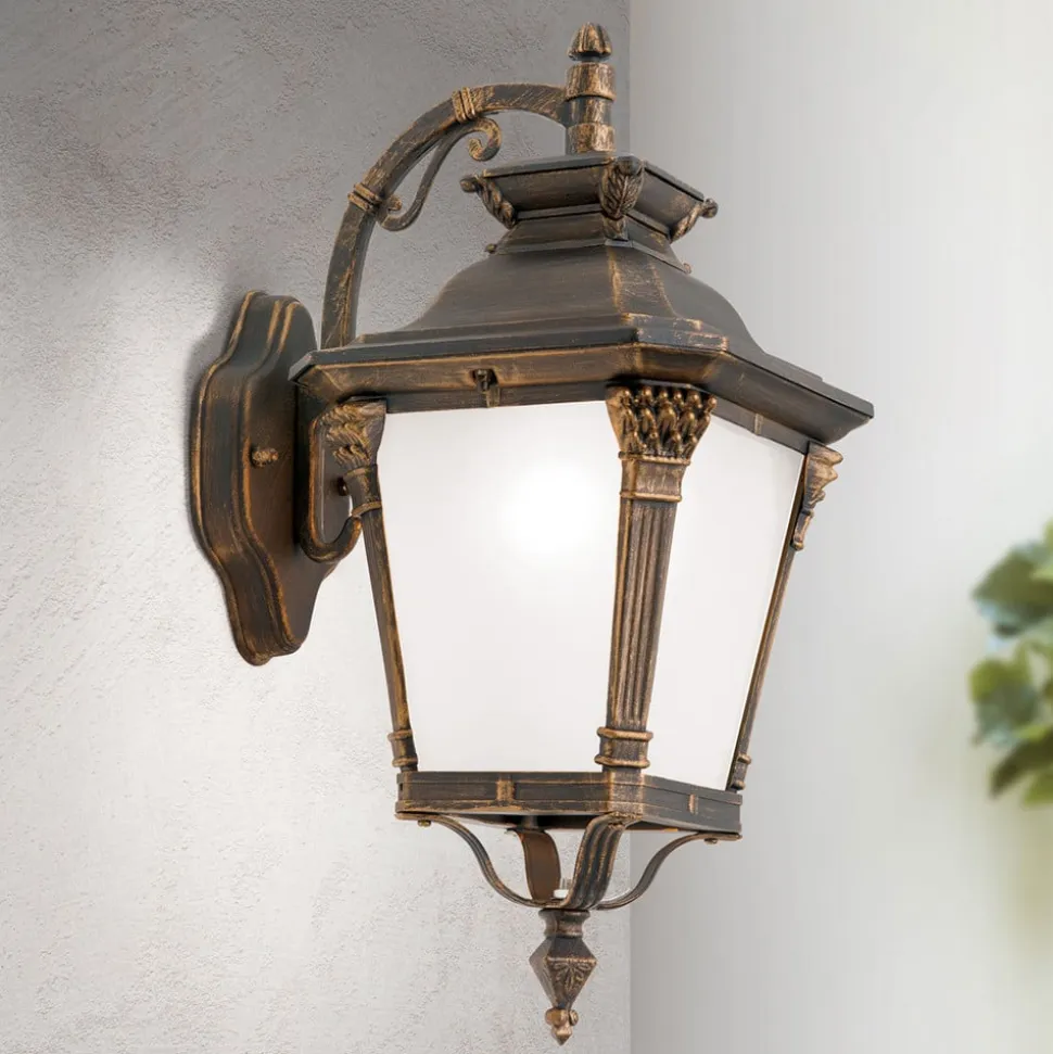 Aiko udendørs væglampe, antik finish, pendel