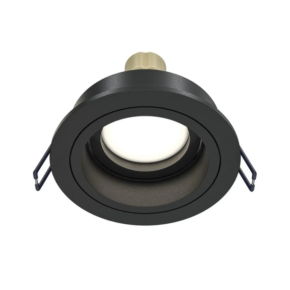 Akron indbygningslampe, justerbar, rund, sort