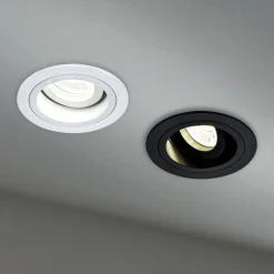 Akron indbygningslampe, justerbar, rund, sort