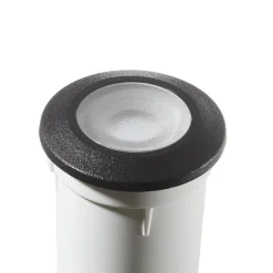 Aldo LED indbygningslampe, rund sort/klar 3.000 K