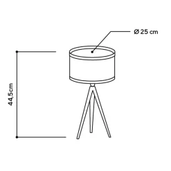 ALMUT 2610 bordlampe, hø med røde rosenblade