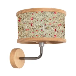 ALMUT 2610 væglampe Ø 25cm, hø/røde rosenblomster