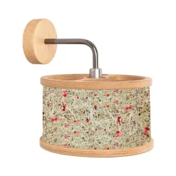 ALMUT 2610 væglampe Ø 25cm, hø/røde rosenblomster