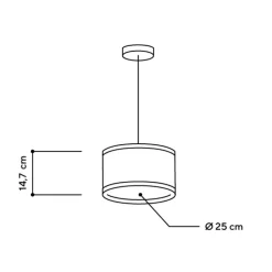 ALMUT 2610-hængelampe Ø 25 cm, hø
