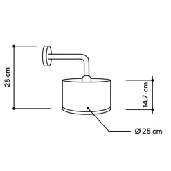 ALMUT 2610-væglampe Ø 25 cm, hø