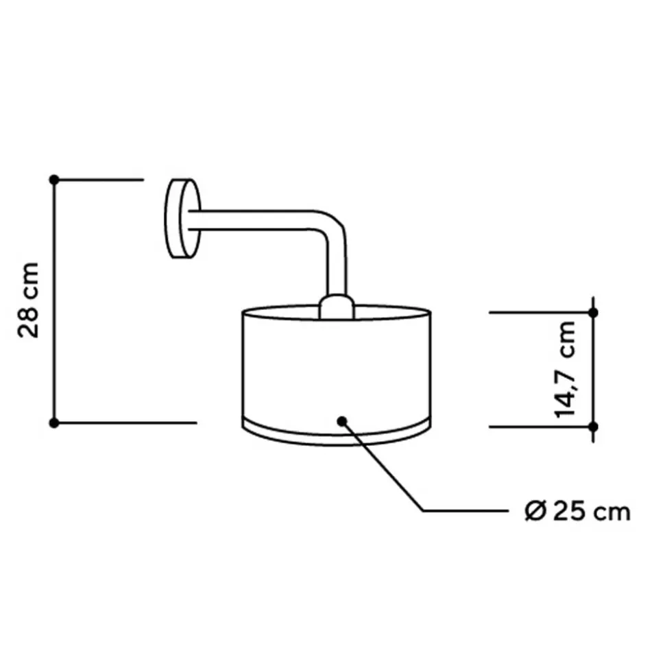 ALMUT 2610-væglampe Ø 25 cm, hø