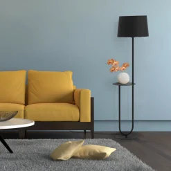 Aluminor Duo gulvlampe med opbevaringsbord