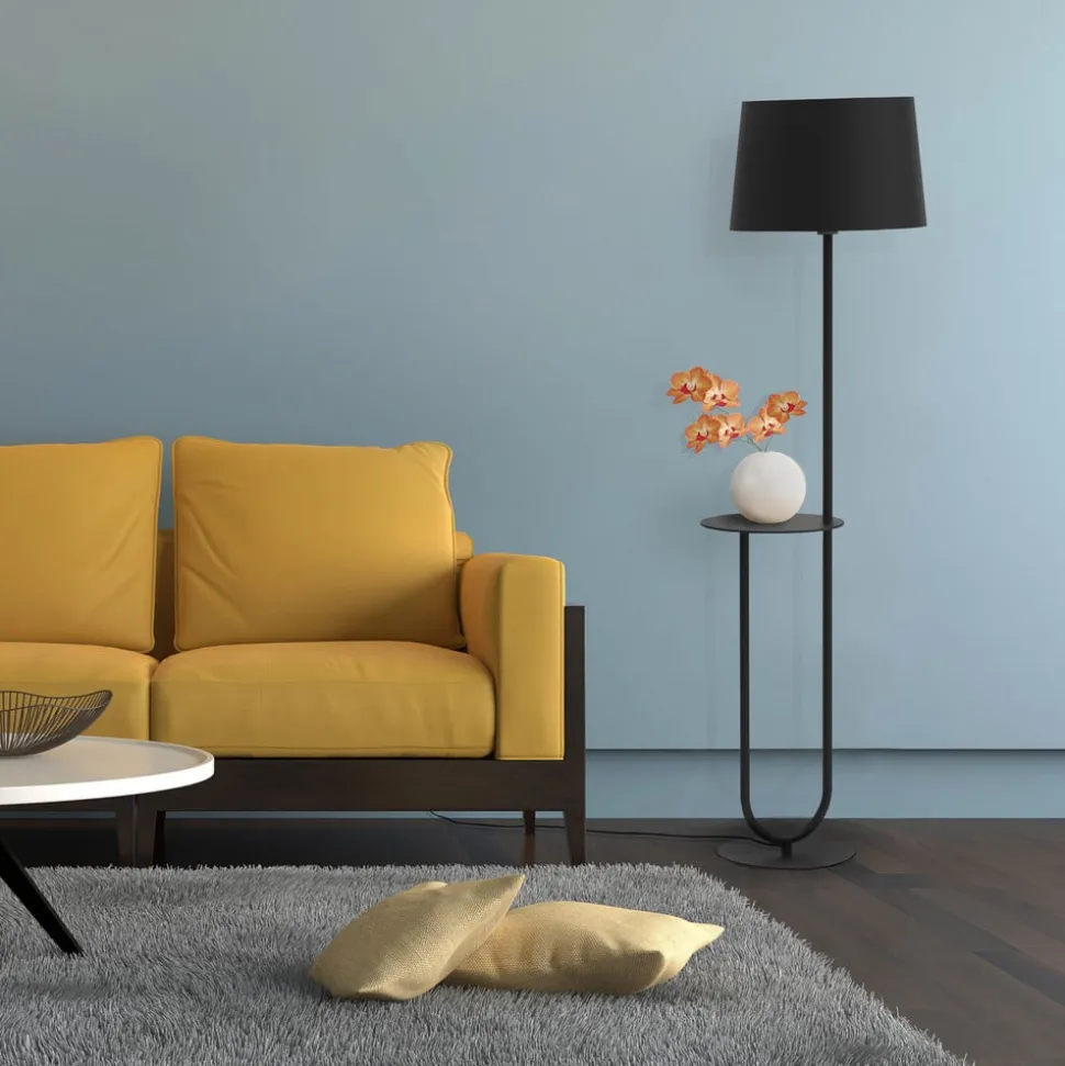 Aluminor Duo gulvlampe med opbevaringsbord