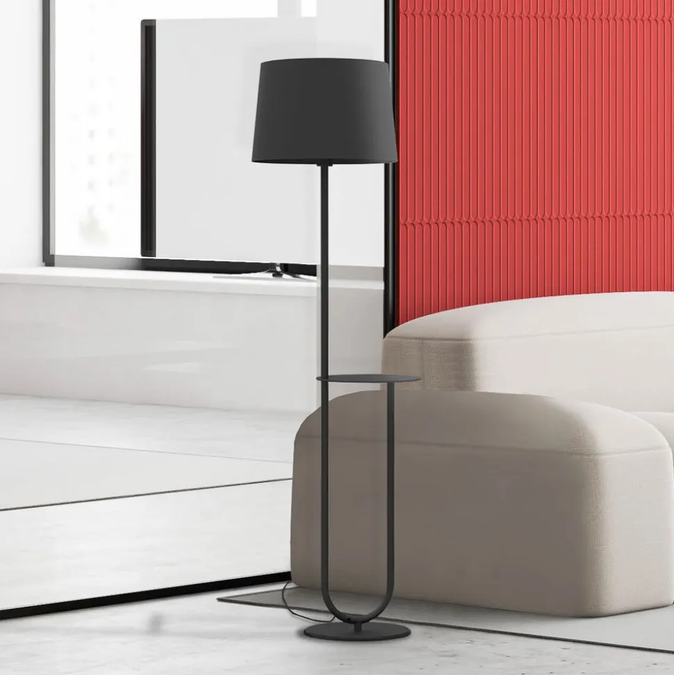 Aluminor Duo gulvlampe med opbevaringsbord