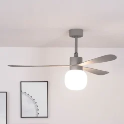 Amelia Ball loftventilator, LED-lampe, grå