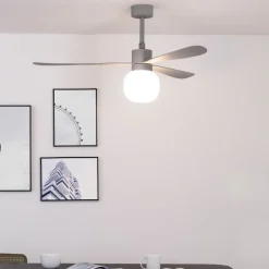 Amelia Ball loftventilator, LED-lampe, grå