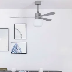 Amelia Ball loftventilator, LED-lampe, grå