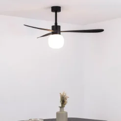 Amelia Ball loftventilator, LED-lampe, sort