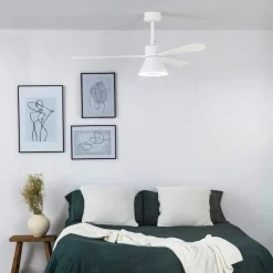 Amelia Cone loftventilator med LED-lampe, hvid