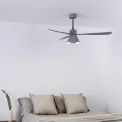 Amelia Cone loftventilator, LED-lampe, grå