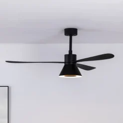 Amelia Cone loftventilator, LED-lampe, sort