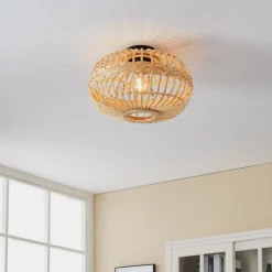 Amsfield loftlampe af bambus, oval