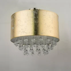 Amy loftlampe med akrylkrystaller, bladguld