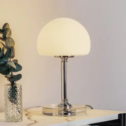 Ancilla LED-bordlampe med dæmper, forkromet