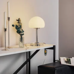 Ancilla LED-bordlampe med dæmper, forkromet