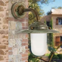 Antique væglampe, højde 26 cm, antik-kobber