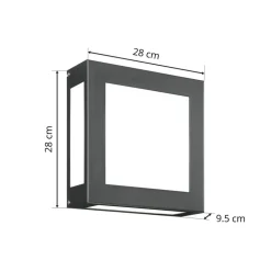 Aqua Legendo udend. LED-væglampe, sensor, antracit