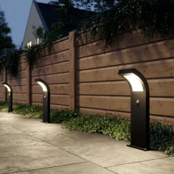 Arcchio Advik LED-vejlampe, 60 cm, antracit, sensor, IP54