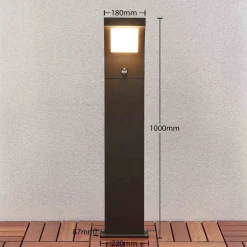 Arcchio Advik LED-vejlampe, 100 cm, antracit, sensor, IP54