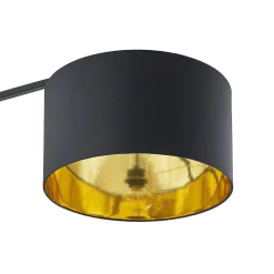 Arcchio buelampe Mossa, 200 cm, sort-guld, tekstil