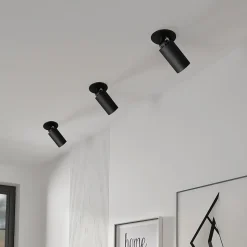 Arcchio Davin indbygningsspot, cylinder, sort