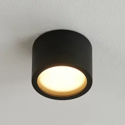 Arcchio downlight Nieva, GX53, sort, rund, Ø 10cm, metal