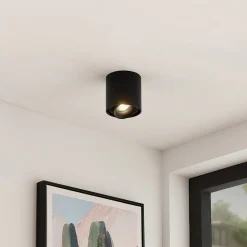 Arcchio downlight Walza, sort, metal, Ø 9,3 cm, GU10