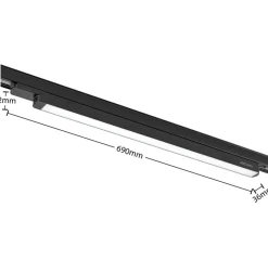 Arcchio Harlow LED-skinnelampe, sort, 69 cm, 4.000 K