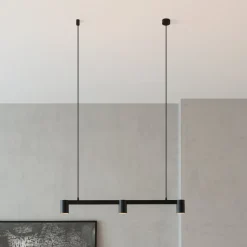 Arcchio hængelampe Brinja, sort, 90 cm, 3 lyskilder, GU10