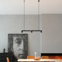 Arcchio hængelampe Brinja, sort, 90 cm, 3 lyskilder, GU10