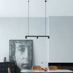 Arcchio hængelampe Brinja, sort, 90 cm, 3 lyskilder, GU10