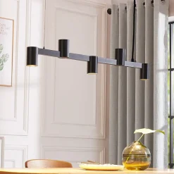 Arcchio hængelampe Brinja, sort, 120 cm, 5 lyskilder, GU10