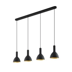 Arcchio Hængelampe Cosmina, 4 lyskilder, længde 120 cm, sort