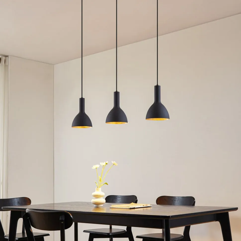 Arcchio hængelampe Cosmina, 3 lyskilder, længde 90 cm, sort