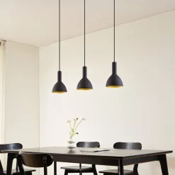 Arcchio hængelampe Cosmina, 3 lyskilder, længde 90 cm, sort