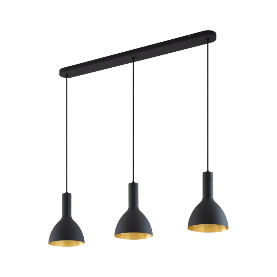 Arcchio hængelampe Cosmina, 3 lyskilder, længde 90 cm, sort