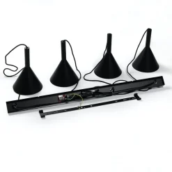 Arcchio Hængelampe Tadej, 4 lyskilder, sort-hvid, metal, E27