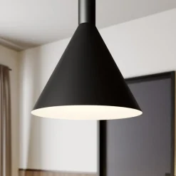 Arcchio Hængelampe Tadej, 4 lyskilder, sort-hvid, metal, E27