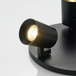 Arcchio Iavo-loftspot, rund, 3 lyskilder, sort