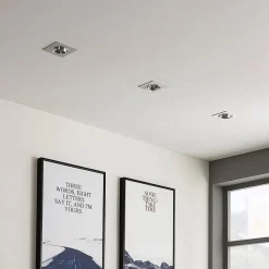 Arcchio indbygget loftspot Sophia, aluminium, kantet